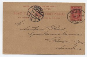 1905 Malta postal card to Austria [6521.191]