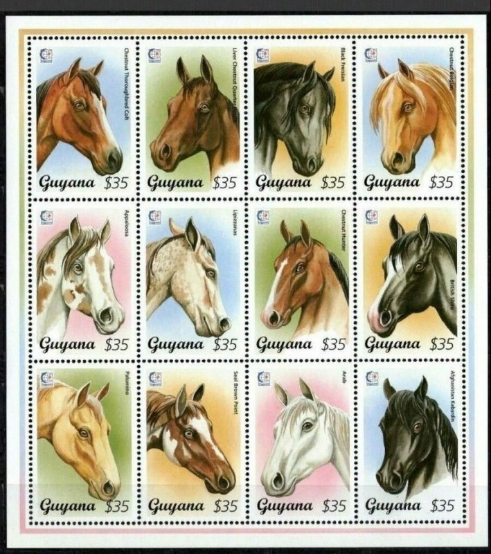 1995 Guyana 5161-5172KL Horses 8,00 €