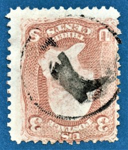 [sto162] 1861 Scott#65 with Fancy cancel Cavalry boot (W.T.CROWE EXPERTISE)