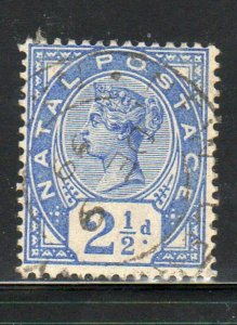 NATAL #78  1891  2 1/2p        QUEEN VICTORIA  F-VF  USED    g