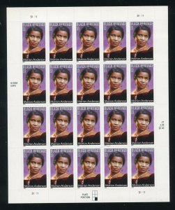 3896 Marian Anderson Sheet of 20 37¢ Stamps MNH 2003 Black Heritage