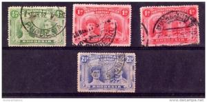 Rhodesia KGV Small Double Heads Collection of 4 Values Used X3650