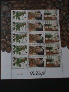 NEW CALEDONIA--SC#901-COFFEE PLANT-IMPREGNATED WITH COFFEE SCENT- MNH SHEET