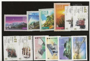 Hong Kong 1996-7  three sets of 4  (12 stamps) Mountains, Urban Heritage,    MNH