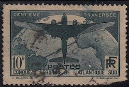 France Air Post #C17, used, CV$130, edge damage