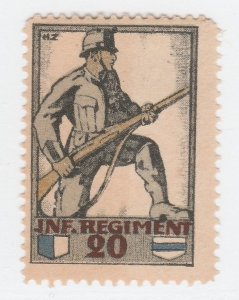 Switzerland Local Post Soldier Army cinderella revenue Stamp 4540 mh gum