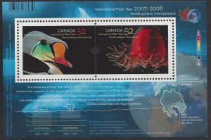 Canada #2205b mint souvenir sheet, International Polar Year, issued 2007