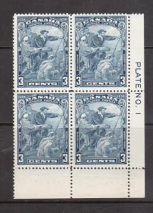 Canada #208iii VF/NH Plate #1 Pos 89 Block With Hairline From Hand Variety