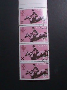 POLAND-1984 SUMMER OLYMPIC GAMES-HORSE RIDING CTO  BLOCK VF SCOTT UNLISTED-