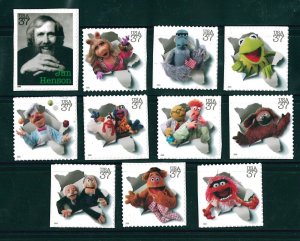 US Scott # 3944 a-k  Muppets set of 11 singles  2005 / MNH