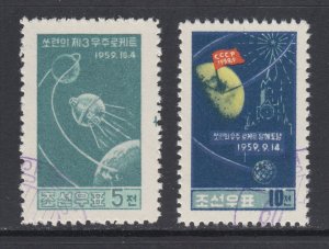 DPRK North Korea, Sc 225-226 used. 1960 Soviet Space Flights, cplt set, VF.