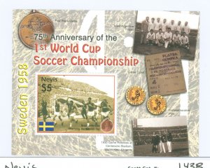 Nevis #1438  Souvenir Sheet (Soccer)