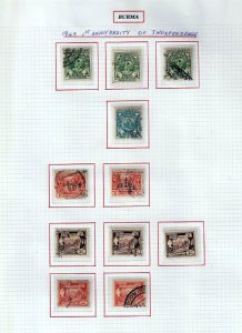 BURMA 1930s/50s Mint &Used Collection on Pages(Aprx 180 Items) (Goy 639