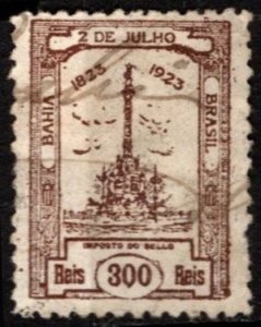 1922 Brazil Local Revenue State of Bahia 300 Reis Stamp Duty Used