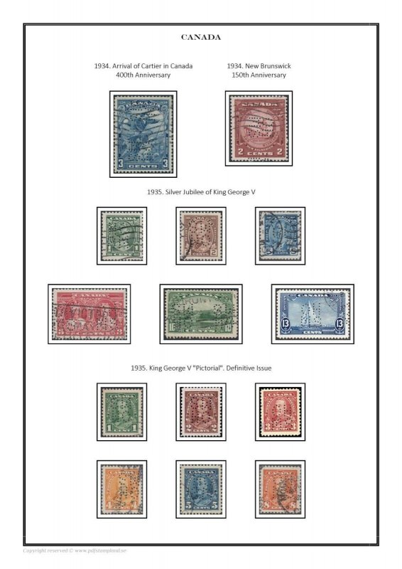 Canada Official stamps 1923 - 1963  PDF (DIGITAL) STAMP  ALBUM PAGES 