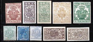 Cuba 10 MH Telegraph stamps pre-1900