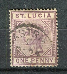 ST.LUCIA; 1880s early classic QV issue fine used 1d. value