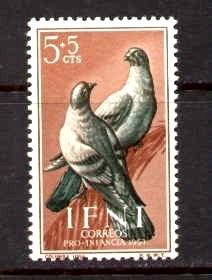 Rock Doves, IFNI stamp SC#B29 MNH