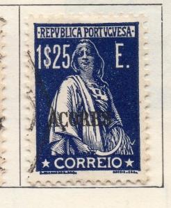 Azores 1931 Early Issue Fine Used 1.25E. Optd 109414