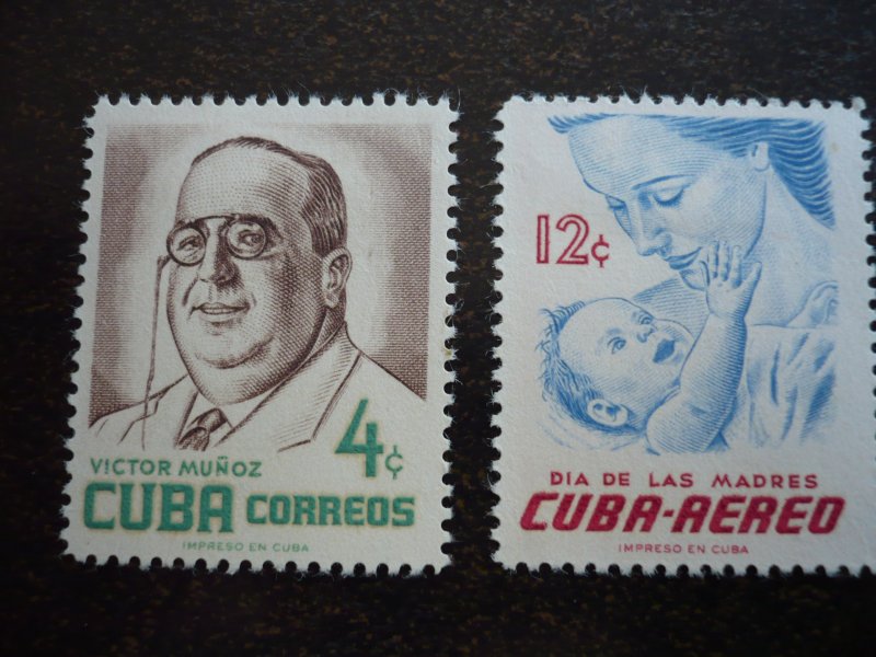 Stamps - Cuba - Scott#557,C134 - Mint Hinged Set of 2 Stamps