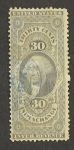 USA REVENUE STAMP 1862-71 30 CENTS  INLAND EXCH.. SCOTT#52c