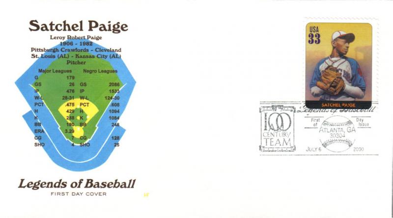 #3408p Satchel Paige Farnam FDC