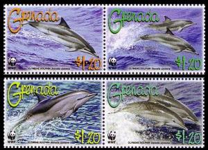 Grenada WWF Clymene Dolphin 4v SG#5288-5291 SC#3654a-d MI#5925-5928