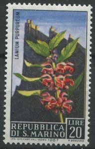 San Marino Sc#657 MNH, 20L multi, Flowers 1967 (1967)