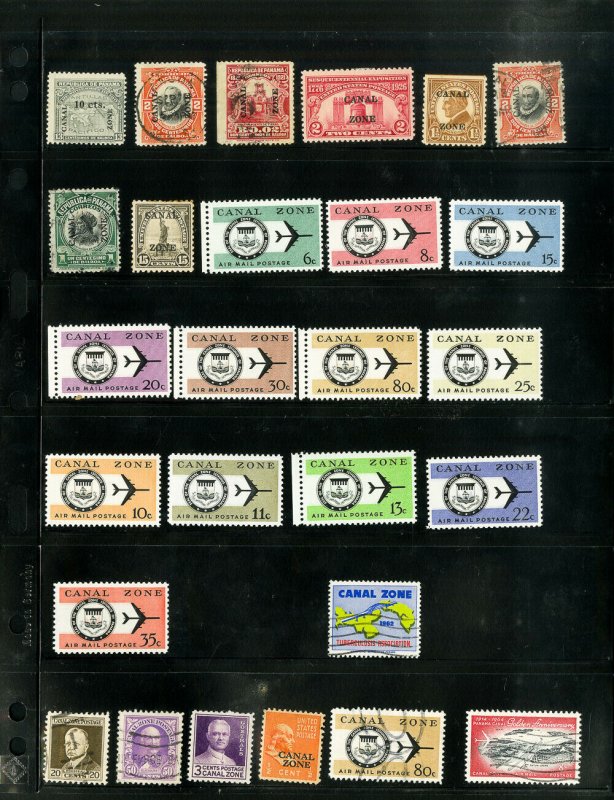 Canal Zone Early Clean Stamp Collection