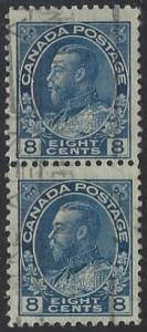 Canada #115 Used Admiral Pair (U1)