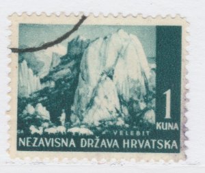 1941 Croatia Pictorial Designs 1k Used Stamp A19P11F616-