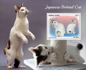 SIERRA LEONE - 2023 - Japanese Bobtail Cat - Perf Souv Sheet - Mint Never Hinged