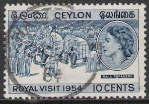 Ceylon #318 Royal Visit Used