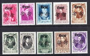 BELGIUM B293-B302 GENT OVERPRINTS OG NH F/VF TO VF BEAUTIFUL GUM