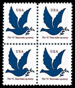 PCBstamps   US #2878 Block 12c(4x(3c))Dove, SVS, darker blue, MNH, (11)