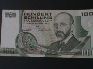 ​AUSTRIA-1984-AUSTIRAN NATIONAL BANK-$100 SCHILLING-UN-CIRCULATED NOTE VF