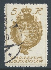 Liechtenstein #32 Used 5h Coat of Arms