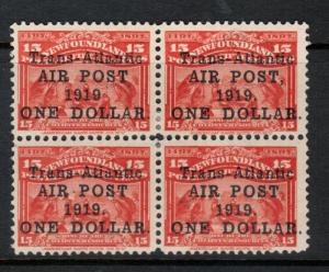 Newfoundland #C2 #C2a #C2b #C2ii Very Fine Mint Block  **With Certificate**