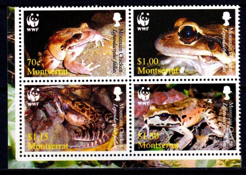 Montserrat 2006 Mountain Chicken Frog - WWF Complete Mint MNH Set Block SC 1159