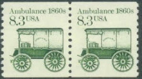 2128 Ambulance F-VF MNH coil pair