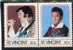 Saint Vincent 1985 ELVIS PRESLEY Pair Perforated Mint (NH)