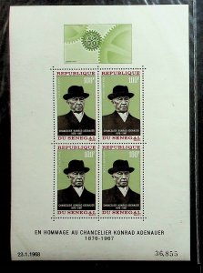 Senegal Sc C61 MNH S/S of 1968- Konrad Adenauer