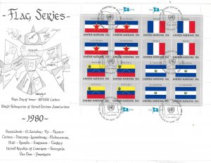 United Nations NY 325-340 1980 Flags Sheets WFUNA Large FDC