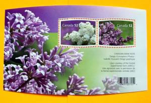 Canada  Sc# 2206  SOUVENIR SHEET flowers LILACS w/ 2x52ȼ STAMPS  MNH