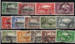 Sierra Leone 1938 KGVI basic fine used to 10/- SG188-199 WS43545