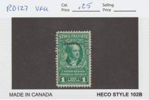 Scott# RD127 1942 $1.00 Revenue VF Used