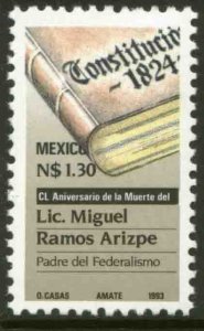 MEXICO 1814, MIGUEL RAMOS ARIZPE, FEDERATION PIONEER. MINT, NH. VF.