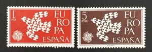 Spain 1961 #1010-11,  Europa, MNH.