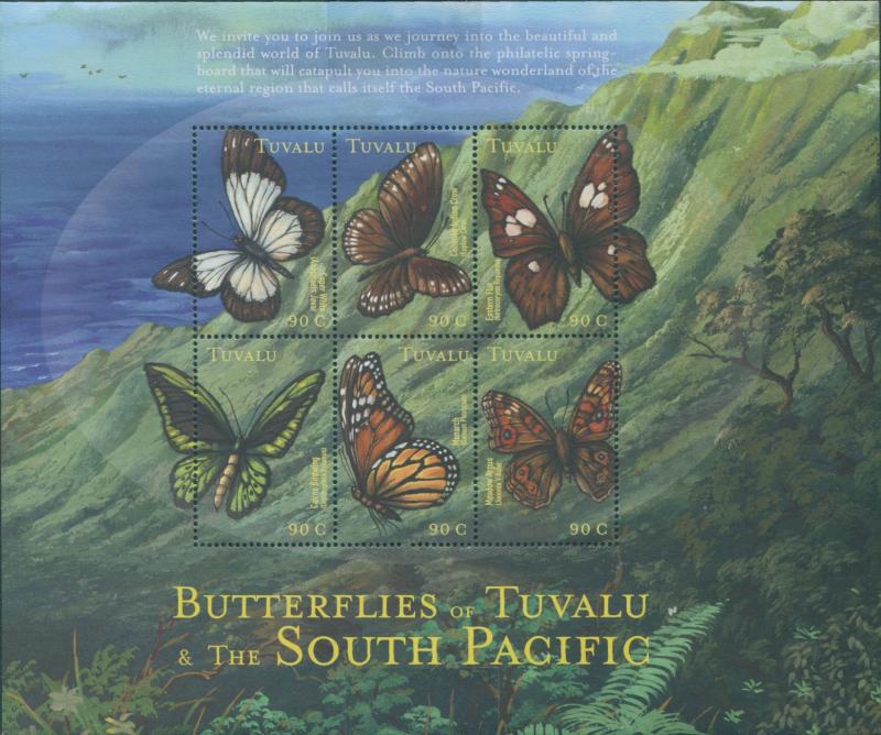 Tuvalu 2000 SG926a South Pacific Butterflies sheetlet MNH