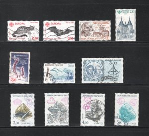 France #2009-13, 2015-20  F/VF, Used, 2 sets & singles, CV $4.55 ....  2011472